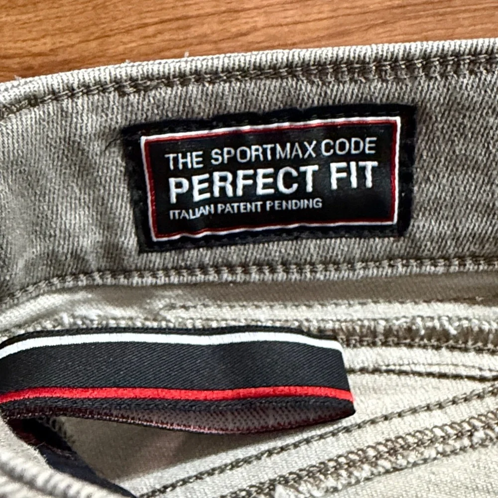 SPORTMAX Code Women 28 Super Skinny Perfect Fit Gray Bleach Wash Zip Ankle Jeans